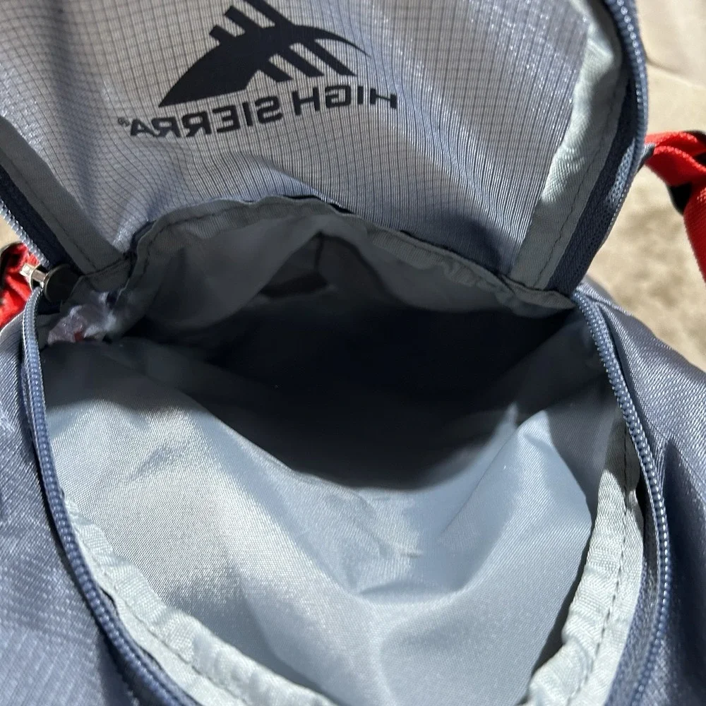 High Sierra HydraHike 8L Hydration Backpack 2L Reservoir Gray Red Hiking Cycling